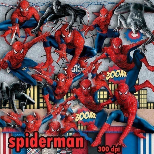 Kit Imprimible Hombre Araña 11 Clipart 11 Fondos 31 Elemen