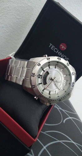 Relógio Technos Masculino Aço Prata Skydiver Com Nota Fiscal