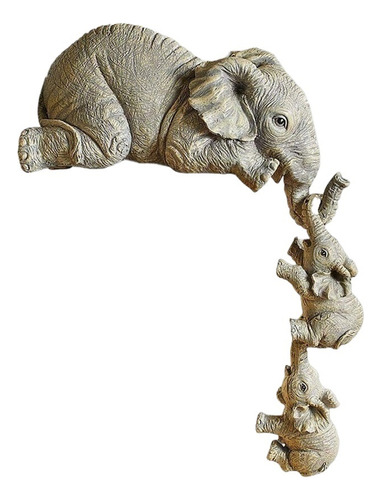 Estatua De Madre E Hijo De Elefante, Escultura De Resina De