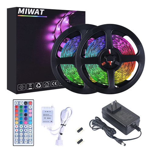 Miheal Tira De Luces Led De 32.8 Pies 5050 Rgb Led Que Cambi