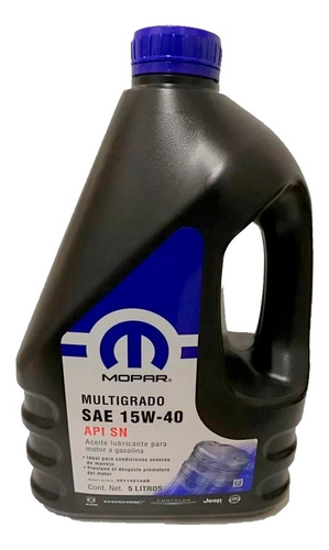 Lubricante 15w40 Semisintético 5lts Mopar Original