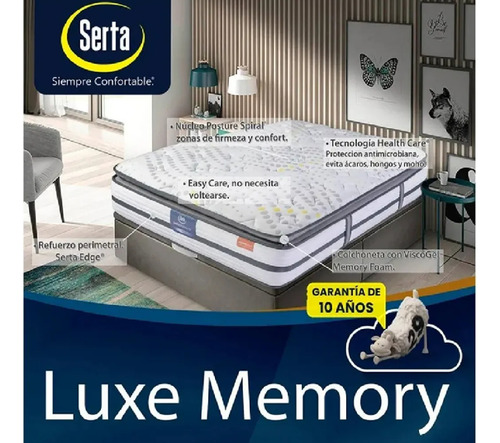 Colchón Matrimonial Serta Perfect Sleeper Luxe Memory Msi