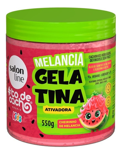 Melancia Salon Line Kit Cachos Definidos Kids Com 4 Produtos