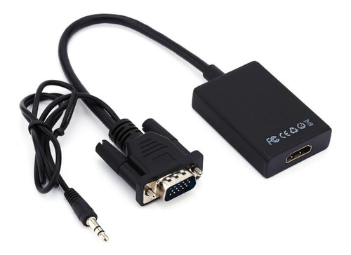 Adaptador Convertidor Vga A Hdmi C/cable Audio, Video Fullhd