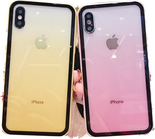 Funda Color Vivo Degradado Moda Cubrepolvo Para iPhone +mica + Funda Para Distinto O Mismo Modelo + Protectores De Cable.