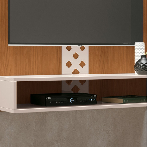 Painel Tv 47 Pol 120cm Suspenso Com Nicho Form Off/cinamomo