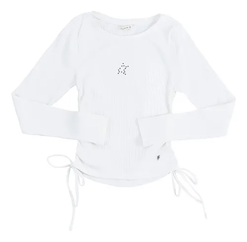 Polera Niña Teen M/l Rib Amarras Blanco Corona