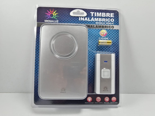 Timbre Inalámbrico Megaluz Con 36 Melodías Wdb-07