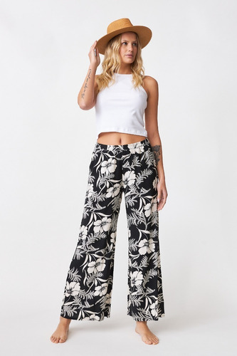 Pantalón Palazzo Billabong Cintura Elástica Out Night Mujer