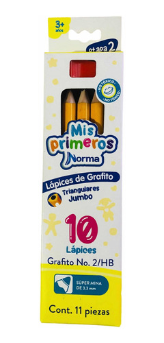 Lapiz Norma De Grafito Gigante Triangular X10 X5 Cajas