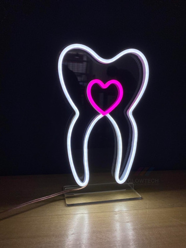 Cartel Neon Led Dentista Luminoso Acrilico Transparente