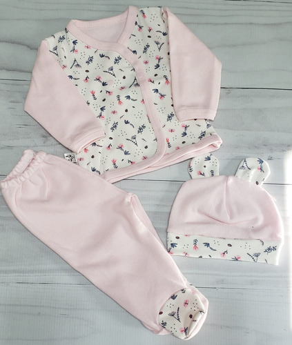 Conjunto Bebe 3 Piezas Algodon Set Clinica