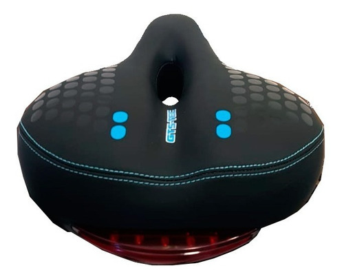 Imagem 1 de 4 de Selim Vazado Com Sinalizador Gts Gel Super Confortável Azul