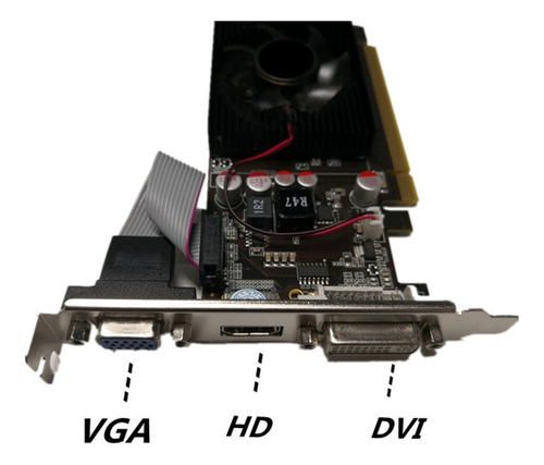 Placa Gráfica Gt210 1gb Ddr2 De 64 Bits Compatível Com Pcie