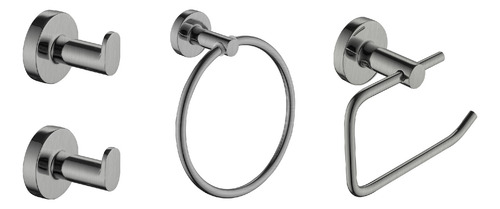 Set Accesorios De Baño Piazza Sensus Acero 4 Piezas Grafito