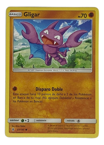 Gligar Carta Pokémon Original Tcg Español 67/145