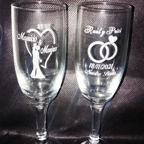 2 copas grabadas personalizadas de la Fuerza Aérea para brindis de champán  para aniversario de boda o jubilación