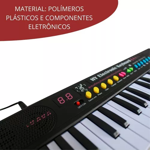 Piano teclado infantil sons eletronico 32 teclas 12 musicas keyboard  eletronic