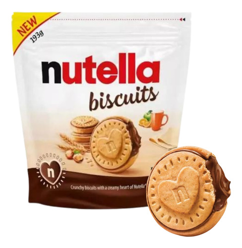 2 Nutella Biscuit Biscoito Wafer Creme De Avelã Ferrero 193g