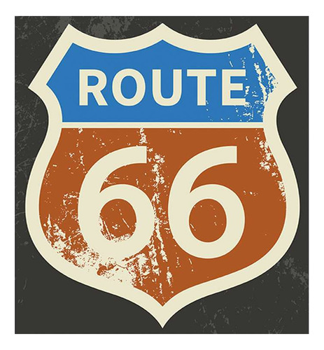 Vinilo 60x60cm Vehiculos Ruta 66 Route Cartel Retro