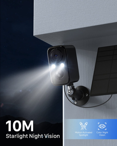Cámara Solar Inalámbrica Ip66 Con Visión Nocturna Y Detecció
