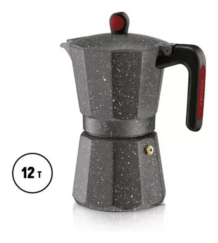 Cafetera Monix Rock 12 Poc Tipo Moka Italiana Induccion Color Negro