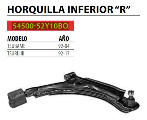 Horquilla Inferior Derecha Nissan Tsubame 1992 Al 2004