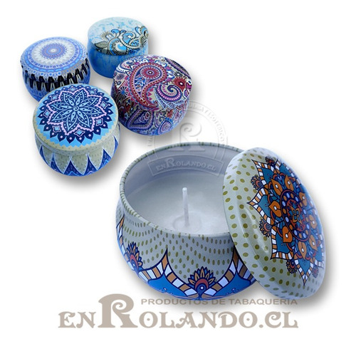 Set De 4 Vela Mandala Con Aroma