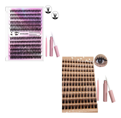 Cluster Eyelash Sintético Mink Mixto Kit Pestañas  2pcs