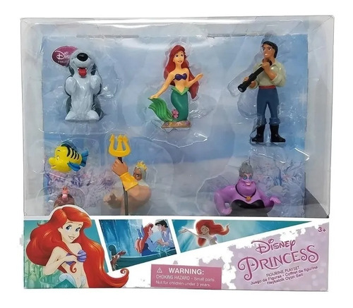 Ariel Juego De 7 Figuras Sirenita Disney Princesa Original