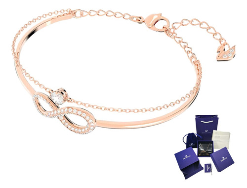 Brazalete Pulsera Swarovski Cristal Infinity + Kit De Regalo