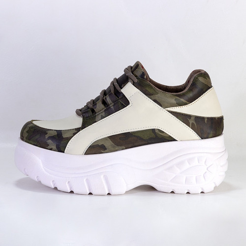 Imagen 4 de 4 de Zapatillas Mujer Plataforma Cuero Urbano Bettona Aita