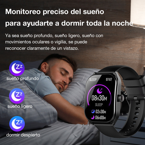 Aolon Smartwatch Reloj Inteligente Curva 2.01'' Bluetooth Llamada Ip68 Pantalla Diy Deportivo Para Hombre Y Mujer