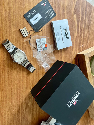 Tissot Prx Powermatic 80 35mm Madre Perla Automático Suizo Plateado Plateado Beige (Usado)