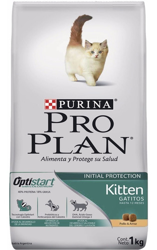 Imagen 3 de 3 de Alimento Pro Plan OptiStart Kitten para gato de temprana edad sabor pollo y arroz en bolsa de 7.5 kg