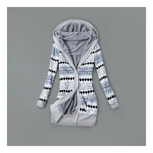 Chaqueta Cardigan Suéter Dama Capucha Chaqueta De Felpa