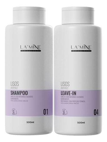 Kit Shampoo + Leave-in Lisos Anti-frizz Lamine 2x500ml