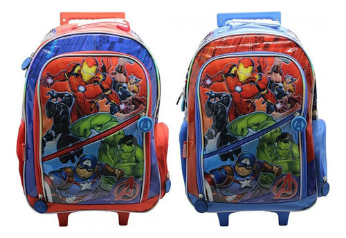 Mochila Vengadores Avengers Spiderman 16 Pg C/ Carro Escolar