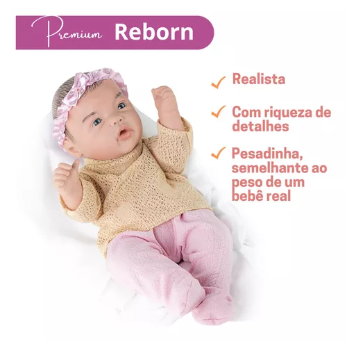 Boneca Bebe Reborn Linda Acompanha Roupinha E Mamadeira - Milk