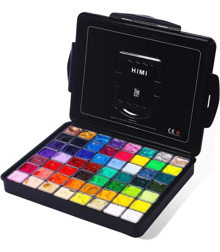 Imagen 1 de 8 de Himi Gouache Set De 56 Colores 30 Ml / Caja Negra