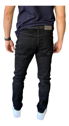 Jeans Slim Fit Destroyed Negro