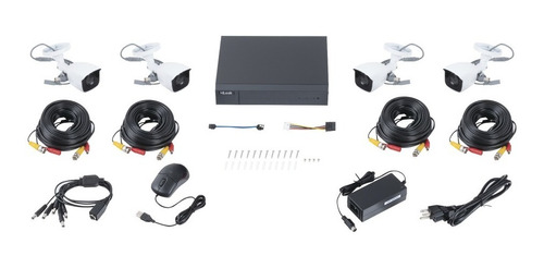 Kit Turbohd 2mp H.265+ Dvr 4 Ch 4 Cámaras Bala Metal/ Fuente