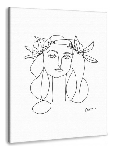 Cuadros Minimalistas Picasso Canvas Algodón Tipo Museo 6 Mod Color Rostro Mujer