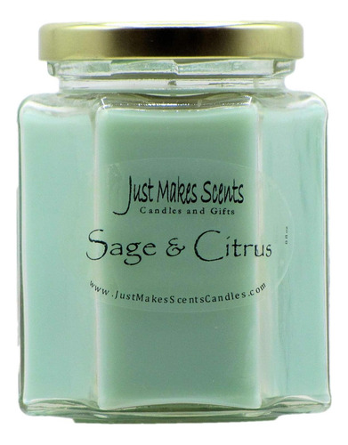 Vela De Soya Mezclada Con Aroma A Sage & Citrus Por Solo Fab