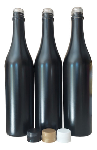 36 Botellas Vidrio Negro Mate 600ml Taparosca