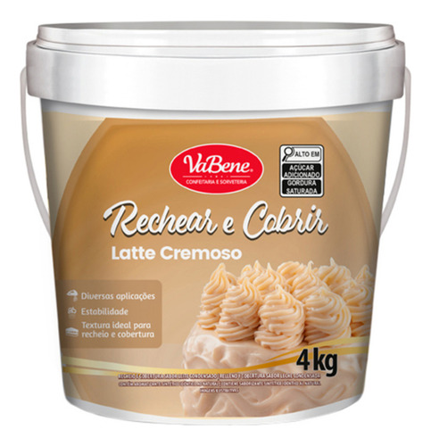 Rechear E Cobrir Latte Cremoso Vabene C/ 4 Kg