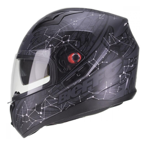 Capacete Bieffe B-40 Astro Preto Chumbo Fosco Tamanho 56