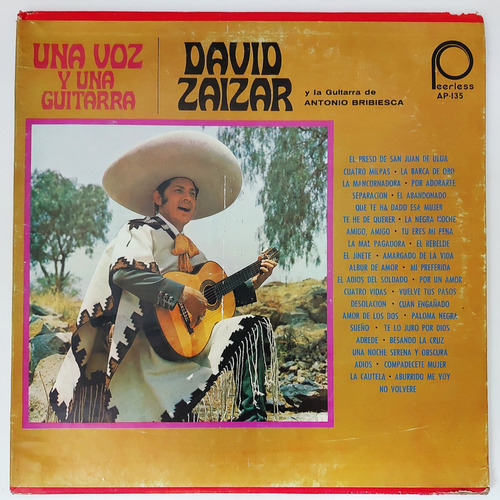 David Zaizar, Antonio Bibriesca - Una Voz Una Guitarra  Lp