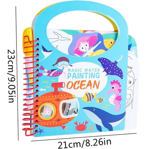 Libro Para Pintar Al Agua Niños Pequeños Montessori Oceáno