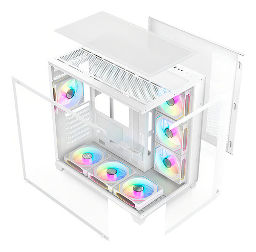 Gabinete Gamer Acegeek Mercury R425, Mid-Tower, Lateral de Vidro, Branco, AG-MERCURY-R425-WH